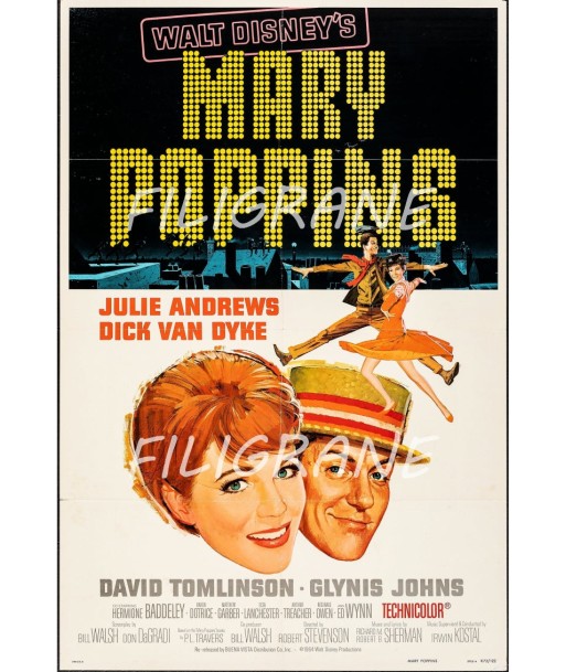 MARY POPPINS FILM Rlps-POSTER/REPRODUCTION d1 AFFICHE VINTAGE JUSQU'A -70%! 