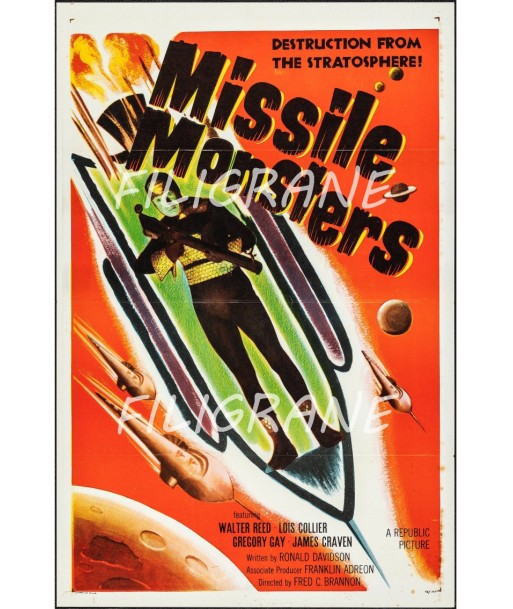 MISSILE MONSTERS FILM Rkxu-POSTER/REPRODUCTION d1 AFFICHE VINTAGE prix