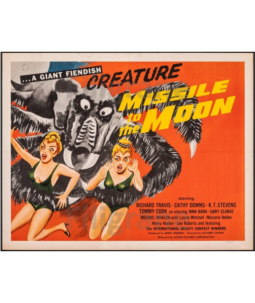 MISSILE to the MOON FILM Ryvc-POSTER/REPRODUCTION d1 AFFICHE VINTAGE votre