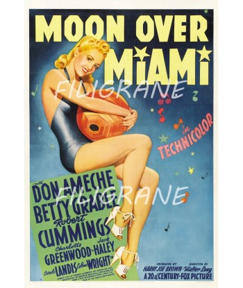 MOON OVER MIAMI FILM Rasa-POSTER/REPRODUCTION d1 AFFICHE VINTAGE shop