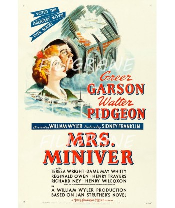 MRS MINIVER FILM Rdzm-POSTER/REPRODUCTION d1 AFFICHE VINTAGE des créatures d'habitude