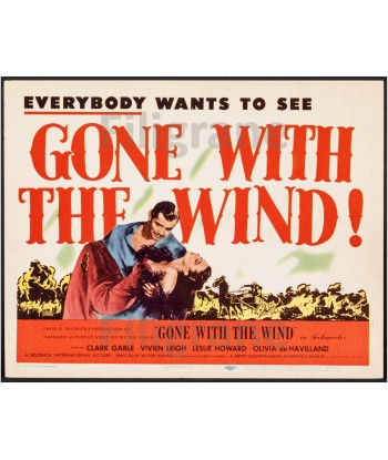 GONE WHITH the WIND FILM Rvgc-POSTER/REPRODUCTION d1 AFFICHE VINTAGE Les magasins à Paris et en Île-de-France