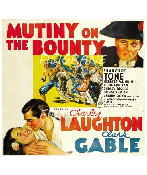 MUTINY on the BOUNTY FILM Rxcf-POSTER/REPRODUCTION d1 AFFICHE VINTAGE de l' environnement