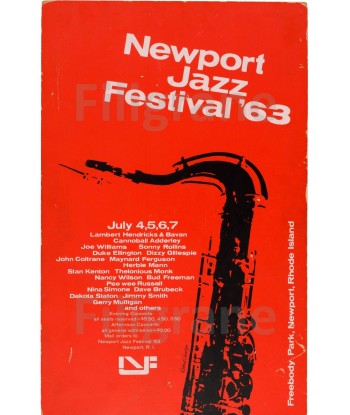 NEWPORT JAZZ FESTIVAL 63 Rysw-POSTER/REPRODUCTION d1 AFFICHE VINTAGE livraison gratuite