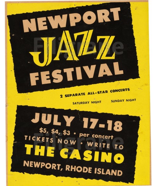 NEWPORT JAZZ FESTIVAL  Rjoa-POSTER/REPRODUCTION d1 AFFICHE VINTAGE suggérées chez