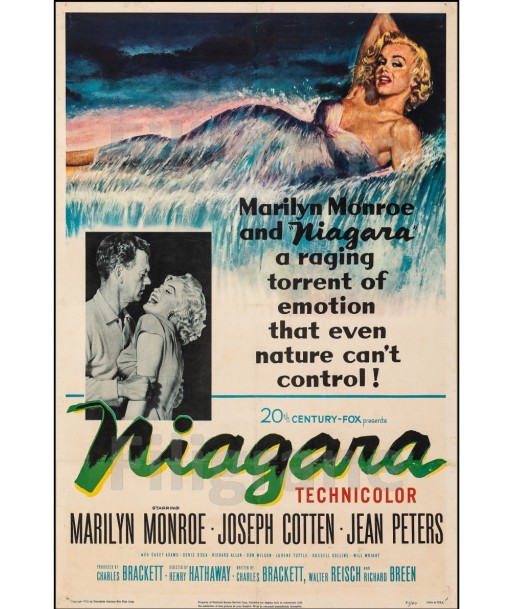 NIAGARA FILM Rrks-POSTER/REPRODUCTION d1 AFFICHE VINTAGE livraison gratuite