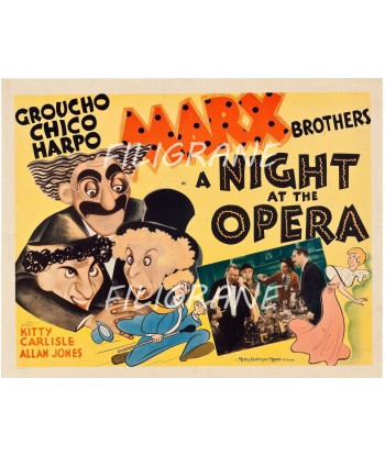 NIGHT at the OPERA FILM Rkmt-POSTER/REPRODUCTION d1 AFFICHE VINTAGE l'évolution des habitudes 