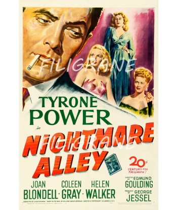 NIGHTMARE ALLEY FILM Rppw-POSTER/REPRODUCTION d1 AFFICHE VINTAGE soldes