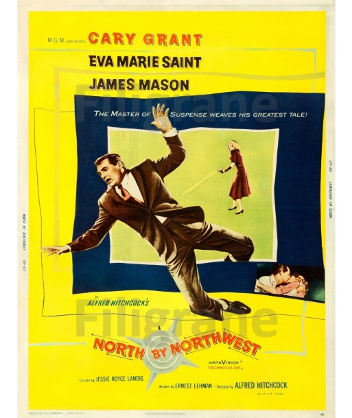 NORTH by NORTHWEST  FILM Rpbi-POSTER/REPRODUCTION d1 AFFICHE VINTAGE online