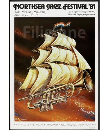 NORTHSEA JAZZ FESTIVAL 81 Rykh-POSTER/REPRODUCTION d1 AFFICHE VINTAGE Voir les baskets