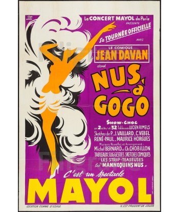 NUS à GOGO CABARET MAYOL Rbuh-POSTER/REPRODUCTION d1 AFFICHE VINTAGE soldes