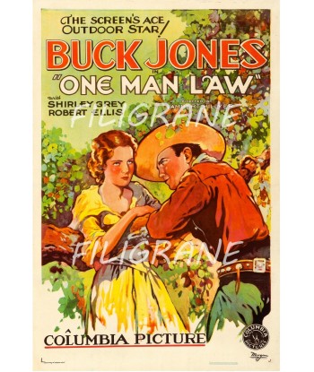 ONE MAN LAW FILM Rzwd-POSTER/REPRODUCTION d1 AFFICHE VINTAGE soldes