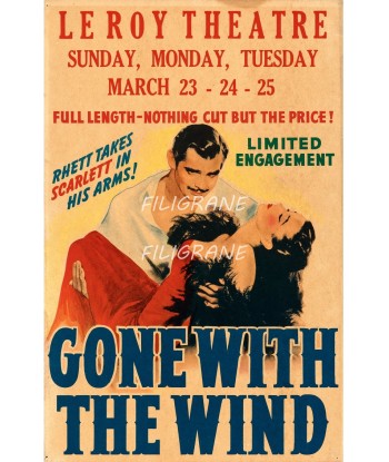 GONE WITH the WIND FILM Roki-POSTER/REPRODUCTION d1 AFFICHE VINTAGE en stock