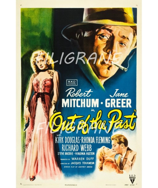 OUT of the PAST FILM Rdvy-POSTER/REPRODUCTION d1 AFFICHE VINTAGE Dans la société mordern