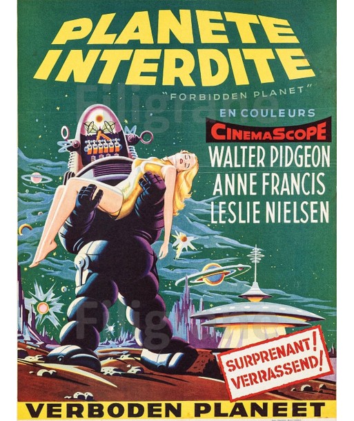 PLANETE INTERDITE FILM Rknv-POSTER/REPRODUCTION d1 AFFICHE VINTAGE Livraison rapide