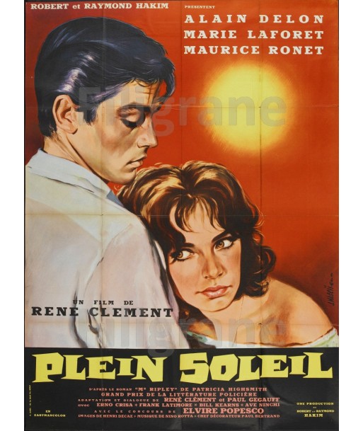 PLEIN SOLEIL FILM Rpjt-POSTER/REPRODUCTION d1 AFFICHE VINTAGE Par le système avancé 