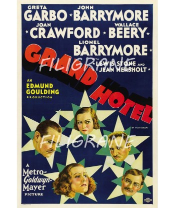 GRAND HOTEL FILM Rdzv-POSTER/REPRODUCTION d1 AFFICHE VINTAGE Par le système avancé 