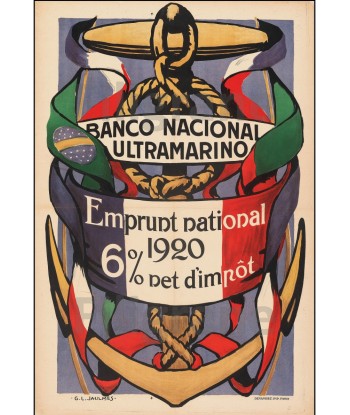 PUB BANCO NACIONAL ULTRAMARINO Rget-POSTER/REPRODUCTION d1 AFFICHE VINTAGE solde