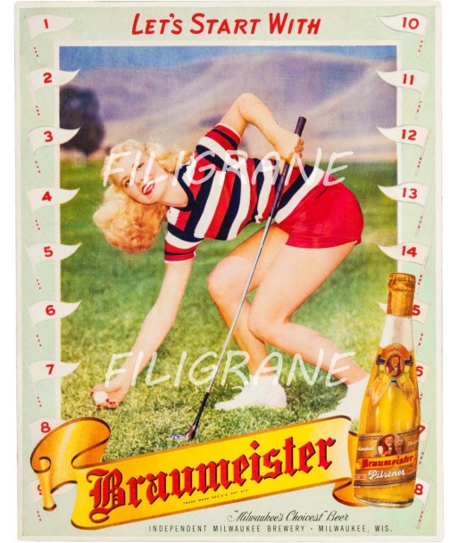 PUB BRAUMEISTER BièRE Rjri-POSTER/REPRODUCTION d1 AFFICHE VINTAGE Venez acheter