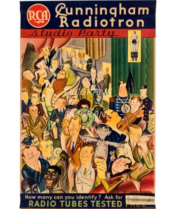 PUB CUNNINGHAN RADIOTRON Rgil-POSTER/REPRODUCTION d1 AFFICHE VINTAGE Fin de série