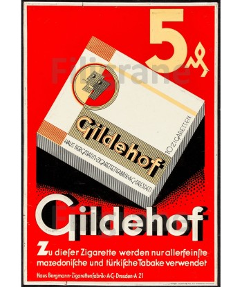 PUB GILDEHOF CIGARETTE Rjlk-POSTER/REPRODUCTION d1 AFFICHE VINTAGE en linge