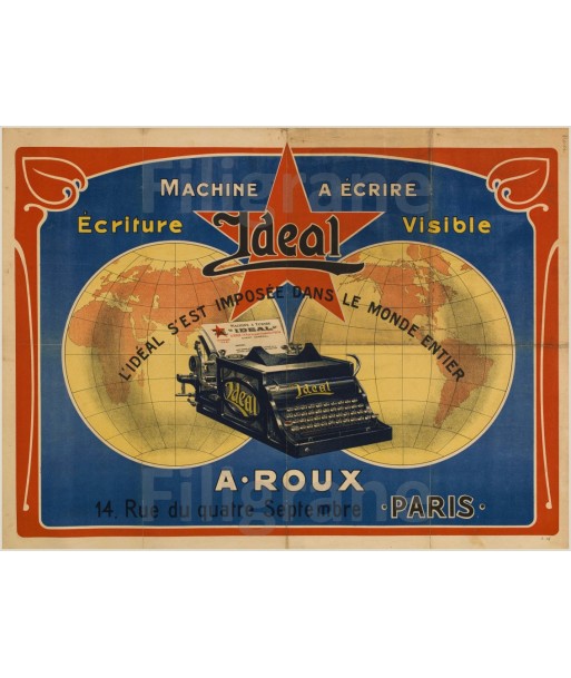 PUB IdéAL MACHINE a éCRIRE Rjeg-POSTER/REPRODUCTION d1 AFFICHE VINTAGE Jusqu'à 80% De Réduction