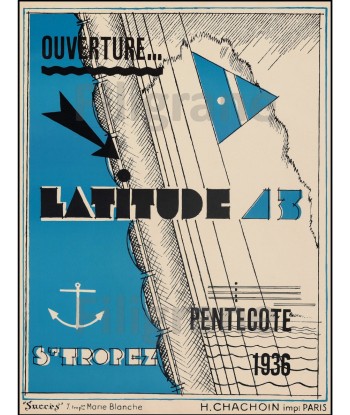 PUB LATITUDE 13 ST TROPEZ 1936 Rccx-POSTER/REPRODUCTION d1 AFFICHE VINTAGE votre restaurant rapide dans 