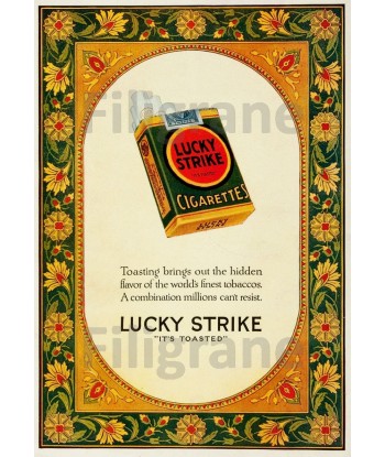 PUBLICITé LUCKY STRIKE Retn-POSTER/REPRODUCTION d1 AFFICHE VINTAGE solde