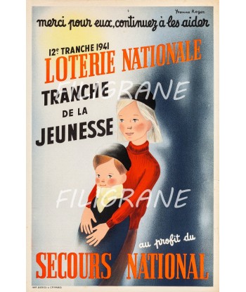 PUB LOTERIE NATIONALE 1941 Rcrc-POSTER/REPRODUCTION d1 AFFICHE VINTAGE solde