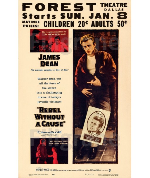 REBEL WITHOUT a CAUSE FILM Rrgj-POSTER/REPRODUCTION d1 AFFICHE VINTAGE de France