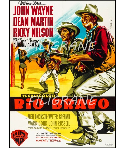 RIO BRAVO FILM Rnbq-POSTER/REPRODUCTION d1 AFFICHE VINTAGE le des métaux précieux