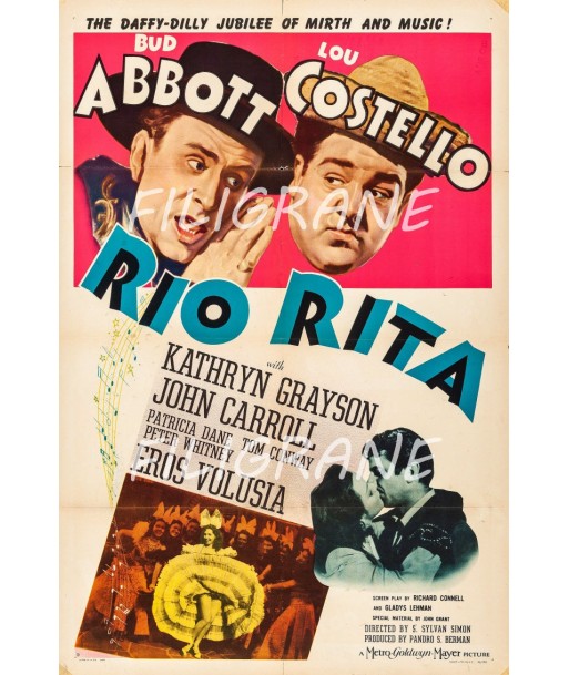 RIO RITA FILM Rofh-POSTER/REPRODUCTION d1 AFFICHE VINTAGE pas cher 