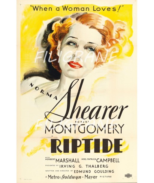 RIPTIDE FILM Rqpk-POSTER/REPRODUCTION d1 AFFICHE VINTAGE pas cher