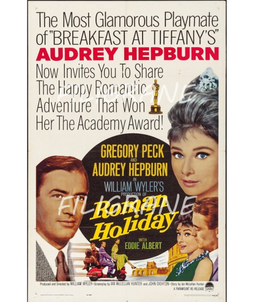 ROMAN HOLIDAY FILM Ruan-POSTER/REPRODUCTION d1 AFFICHE VINTAGE Jusqu'à 80% De Réduction