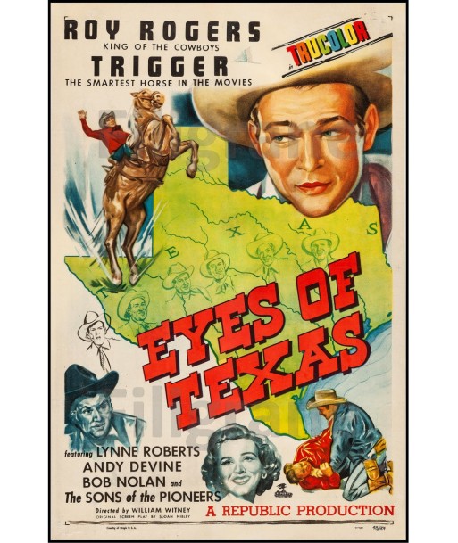 ROY ROGERS TEXAS FILM Rztb-POSTER/REPRODUCTION d1 AFFICHE VINTAGE Par le système avancé 