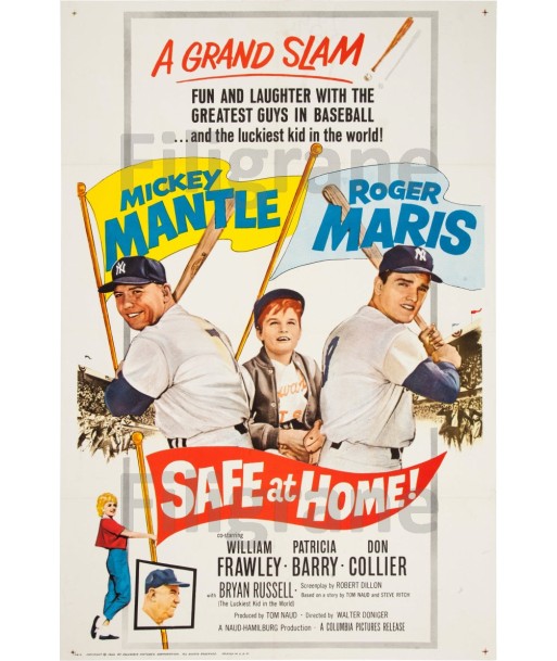 SAFE AT HOME FILM Rhat-POSTER/REPRODUCTION d1 AFFICHE VINTAGE Venez acheter