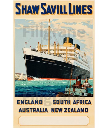 SHAW SAVILL LINES PAQUEBOT Rbpy-POSTER/REPRODUCTION d1 AFFICHE VINTAGE l'achat 