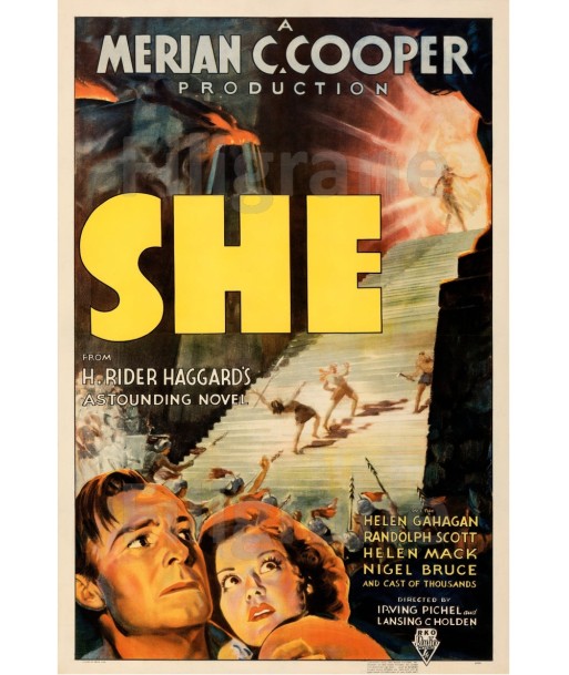 SHE  FILM Rolt-POSTER/REPRODUCTION d1 AFFICHE VINTAGE en linge