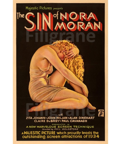 SIN of NORA MORAN FILM Rsau-POSTER/REPRODUCTION d1 AFFICHE VINTAGE destockage