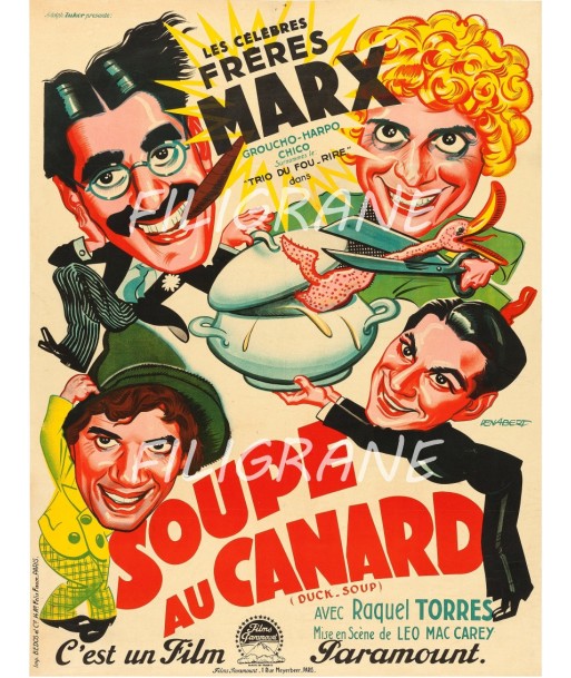 SOUPE au CANARD FILM Rgct-POSTER/REPRODUCTION d1 AFFICHE VINTAGE plus qu'un jeu 