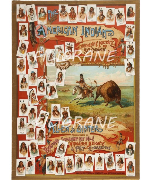 SPECTACLE AMERICAN INDIAN Rwkn-POSTER/REPRODUCTION d1 AFFICHE VINTAGE Pour