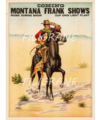 SPECTACLE MONTANA FRANK SHOWS Rbkd-POSTER/REPRODUCTION d1 AFFICHE VINTAGE Comment ça marche