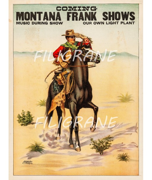 SPECTACLE MONTANA FRANK SHOWS Rbkd-POSTER/REPRODUCTION d1 AFFICHE VINTAGE Comment ça marche