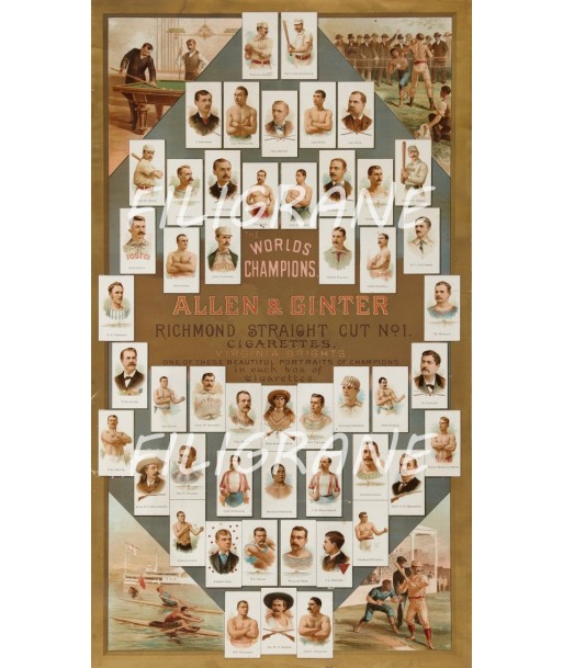 SPORT ALLEN GINTER SPORTIFS Rhek-POSTER/REPRODUCTION d1 AFFICHE VINTAGE plus qu'un jeu 