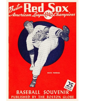 SPORT BASE BALL RED SOX BOSTON 1946-POSTER/REPRODUCTION d1 AFFICHE VINTAGE Les magasins à Paris