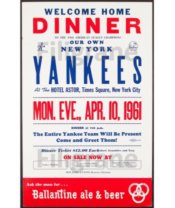 SPORT BASE BALL YANKEES 1961 Rufy-POSTER/REPRODUCTION d1 AFFICHE VINTAGE pas cher chine