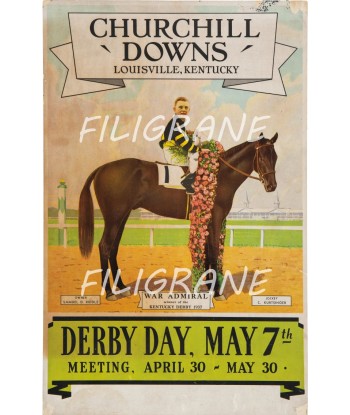 SPORT CHURCHILL DOWNS DERBY 1937 Raxg-POSTER/REPRODUCTION d1 AFFICHE VINTAGE 2 - 3 jours ouvrés.