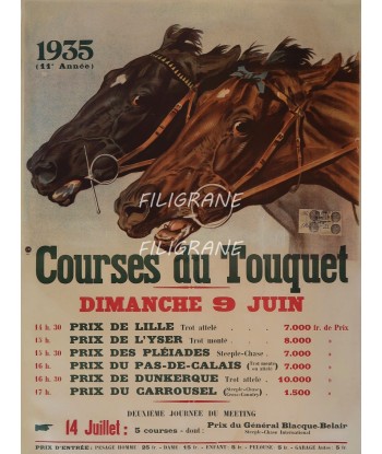 SPORT COURSES TOUQUET 1935 Rwym-POSTER/REPRODUCTION d1 AFFICHE VINTAGE hantent personnes