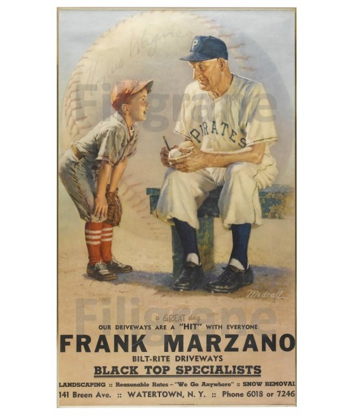 SPORT FRANK MARZANO BASE BALL Rthc-POSTER/REPRODUCTION d1 AFFICHE VINTAGE brillant des détails fins