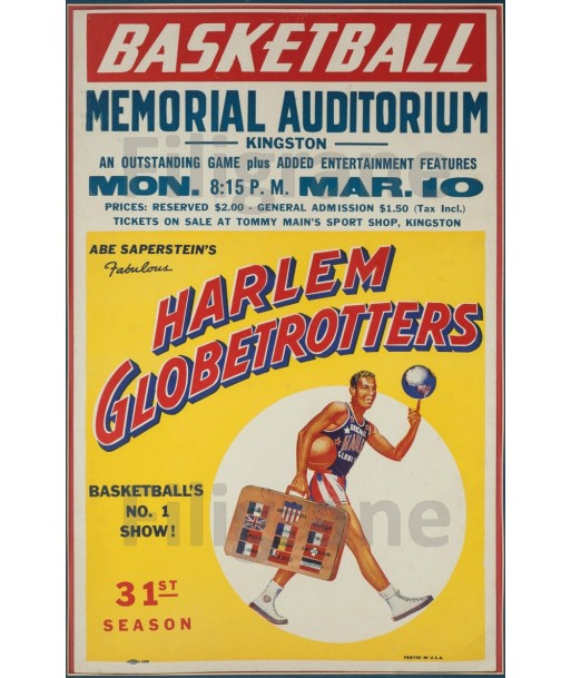 SPORT HARLEM GLOBETROTTERS Rzvq-POSTER/REPRODUCTION d1 AFFICHE VINTAGE pas cher chine